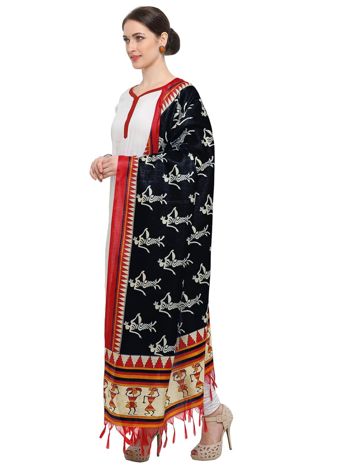 varayu women's art silk printed dupatta