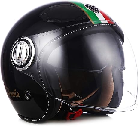 Soxon® SP-888 „Imola Black“ · Jet-Helm · Motorrad-Helm Roller-Helm Scooter-Helm · ECE Sonnenvisier Schnellverschluss SlimShel