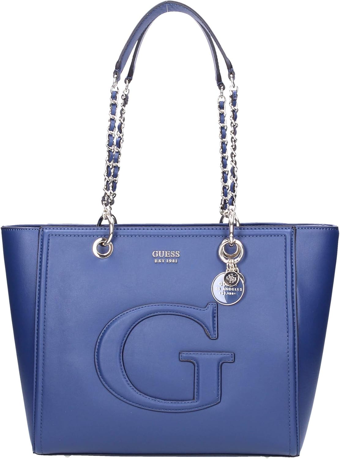 guess navy handbag