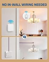 DEWENWILS Wireless Light Switch Kit with 2 Remotes Receiver 30M Range view 2