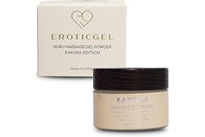EROTICGEL Sakura Edition Nuru Massage Gel Powder 40g | Aloe Vera, Seaweed, Liquorice, & Green Tea | Made in Japan | Paraben & Glycerine Free | Makes 1.05 gal |Unscented, Colorless and Tasteless