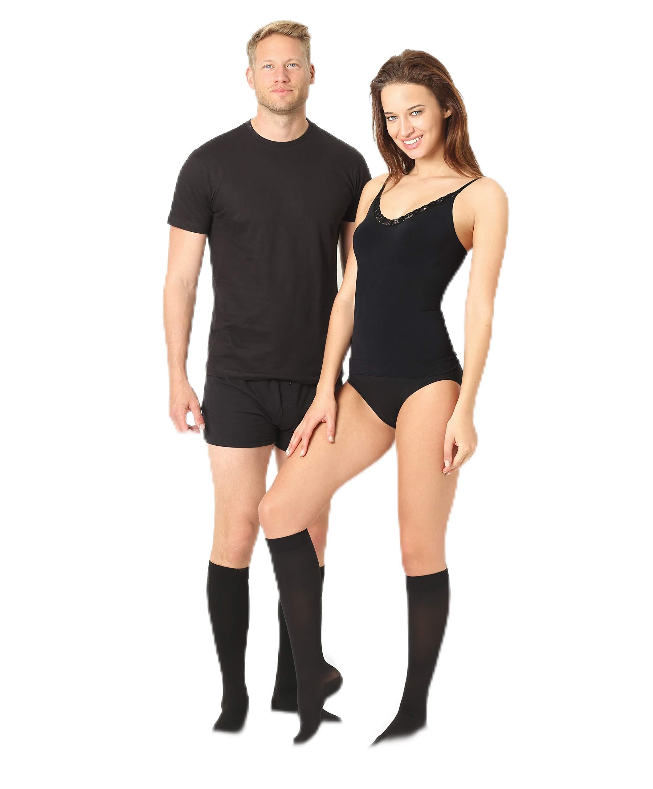®BeFit24 Medical Graduated Compression Knee-High Support Socks (23-32 mmHg, 120 Denier, Class 2) for Men and Women - Best for Varicose Veins, DVT, Oedema, Swelling [ Size 2 - Short: A - Black ]