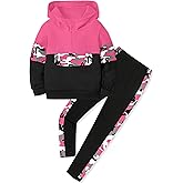 TyeSmo Toddler Girl Clothes Camo 2 Piece Little Girls Clothes Half Zip Up Hoodies Color Block Outfits Sweatshirt Pant Sets