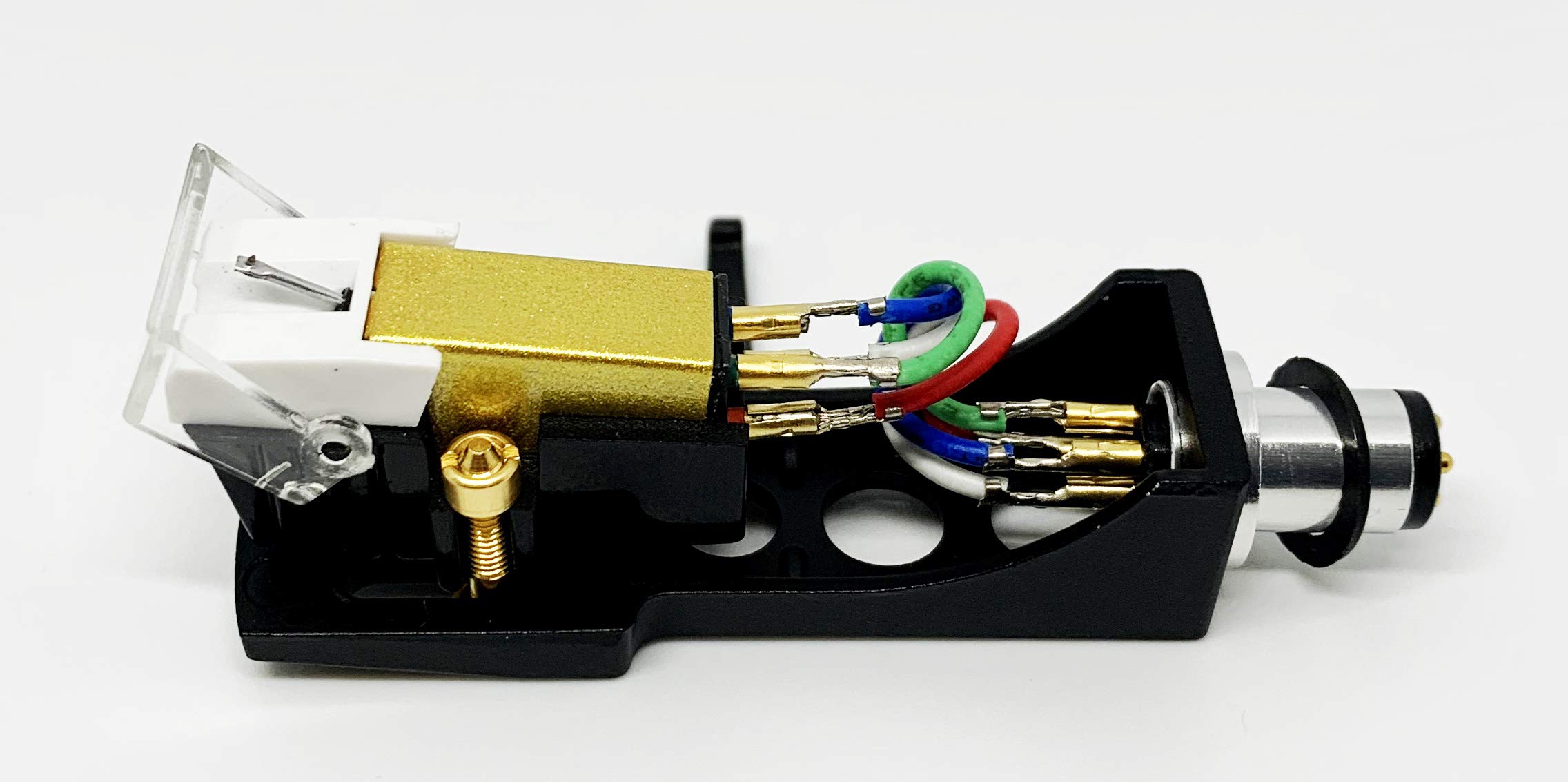 Cartridge and Stylus, Conical needle and Black Headshell with mounting bolts for Technics SL-1200, SL-1210, SL-1600, SL-1610, SL-1700, SL-235, SL-23A, SL-B2, SL-B202