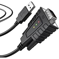 DriverGenius USB232A-B, USB to Serial RS232 DB9 Adapter with 3 x LEDs - Win11 & Mac (M/M, 3ft/1m)