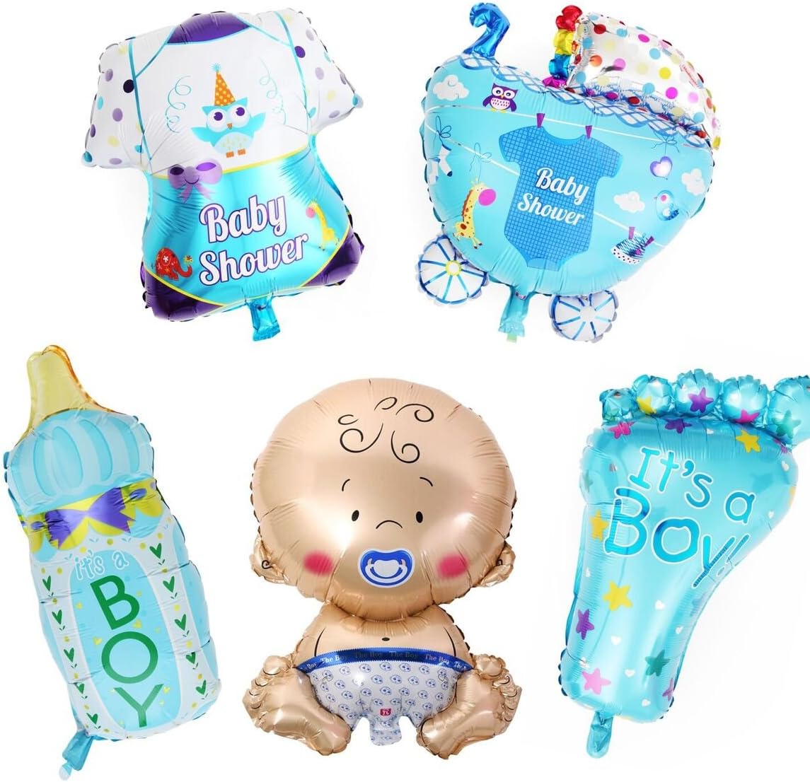 Amazon Com Lattliv Mylar Balloons 5 Pcs Set Baby Shower