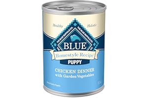 Blue Buffalo Homestyle Recipe Puppy Wet Dog Food, Made with Natural Ingredients, Chicken Dinner with Garden Vegetables & Brown Rice, 12.5-oz Cans (12 Count)