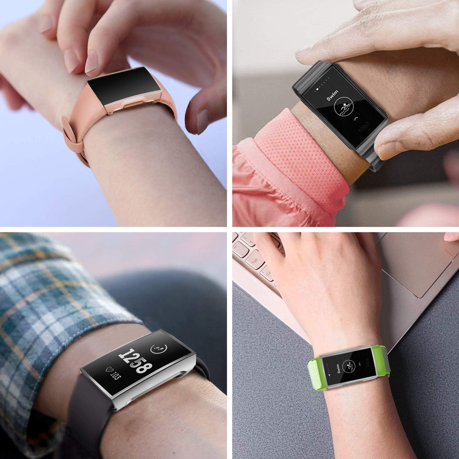 (3 Pack) For Fitbit Charge 4 Protective Shell TPU Case Cover Screen