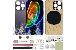 ReuWeu Rear Back Screen Glass Cover Replacement Compatible with iPhone 14 Pro Max 6.7" + Professional Tools (Deep Purple)