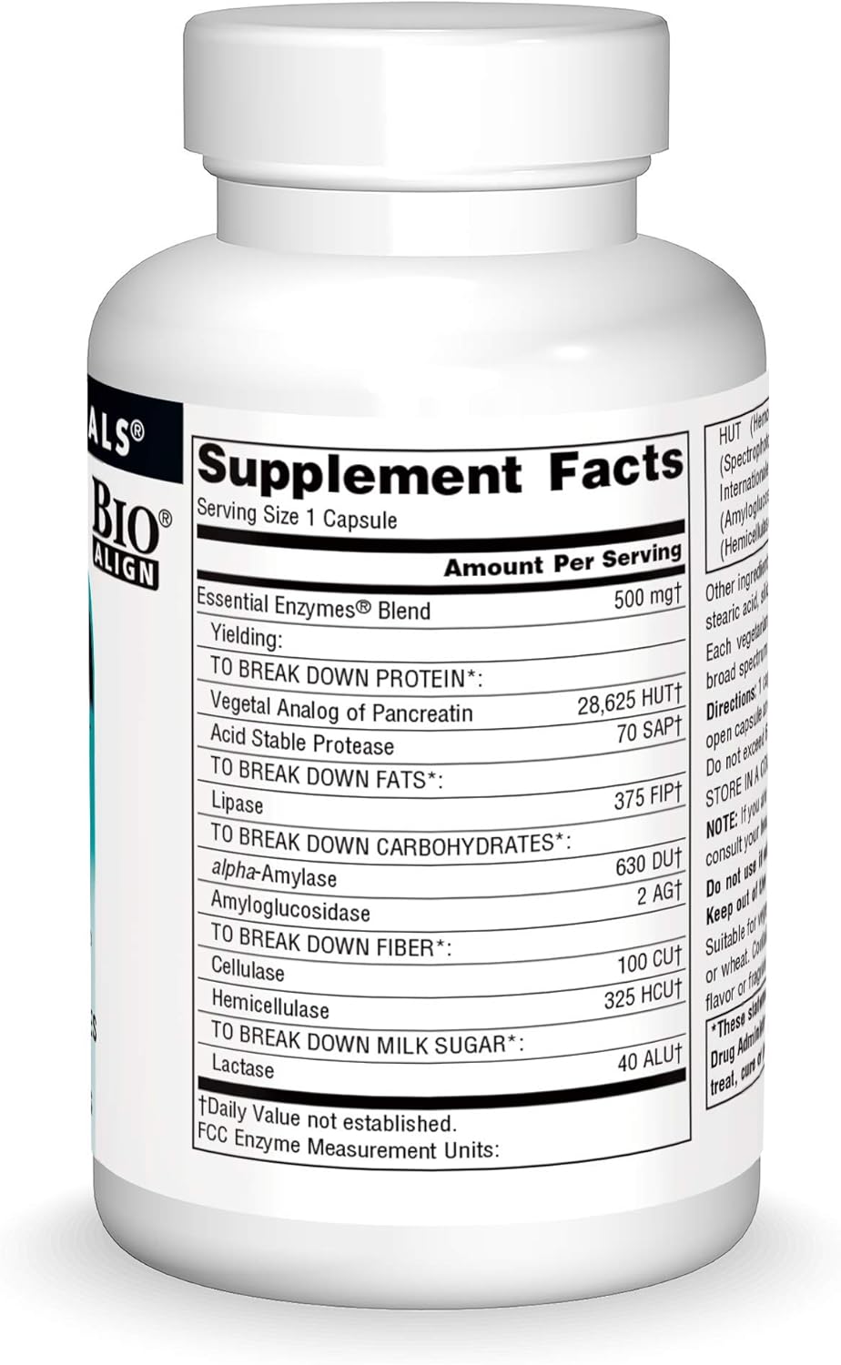 Source Naturals Essential Enzymes 500mg Bio-Aligned Multiple Enzyme Supplement Herbal Defense for Digestion, Gas, Constipation & Bloating Relief - Supports Immune System - 240 Vegetarian Capsules: Health & Personal Care