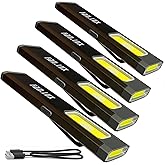 FANT.LUX Pocket Flashlight, Compact Multi-Modes EDC Flashlights, USB-C Rechargeable, IPX4, Dual Material with Magnetic Base, Hat & Clothes Clip, Red/Blue Strobe(4)