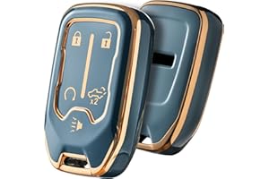 ELOHEI Key Fob Cover for Chevy, Key Fob Case Compatible with 2018-2023 Chevrolet Silverado Suburban Tahoe GMC Acadia Sierra T