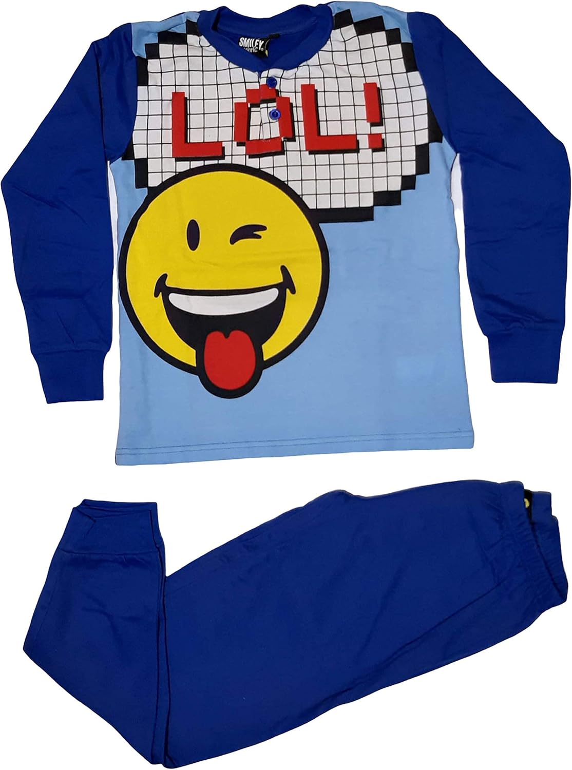 Smiley Boys' Pyjama Set blue royal 10 Years Amazon.co.uk Clothing