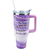 PERRIFIC 40 oz Tumbler with Handle and Straw Lid Leak Proof | You're Awesome Inspirational Mother's Day Birthday Gifts for Women Men Coworker Friends | Stainless Steel Cup Dishwasher Safe