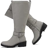 Luoika Women's Extra Wide Calf Knee High Boots, Wide Width Slouchy Knee-High Boots.