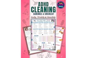 ADHD Cleaning Planner: Full Color Pages Cleaning Schedule and Checklist for Daily, Weekly and Monthly with Editable Template, Chore Chart and Cleaning Word Search Game