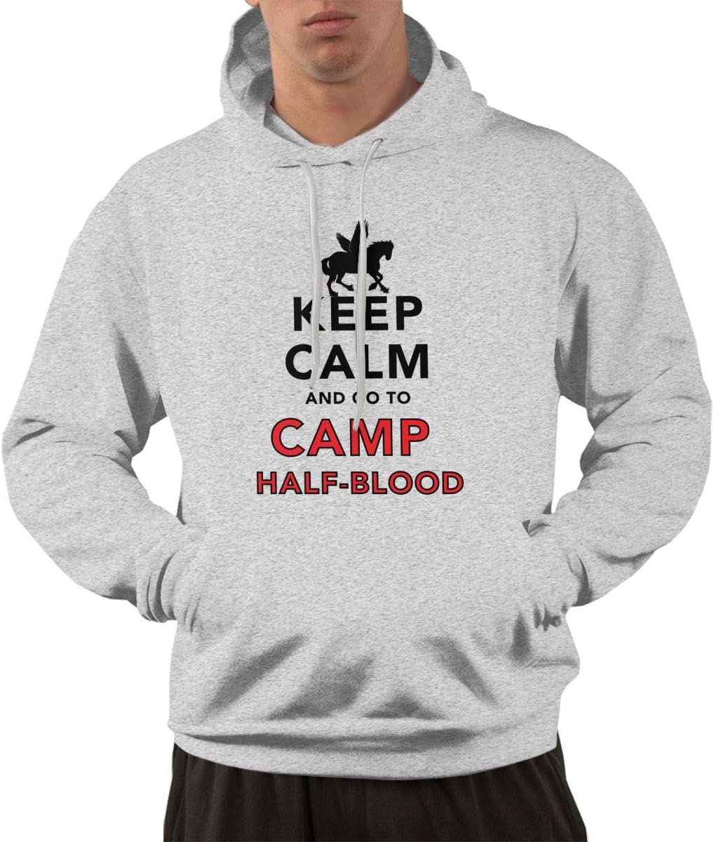 Keep Calm and Go to Camp Half Blood Men's Long Sleeve Pullover Hoodie with Pocket