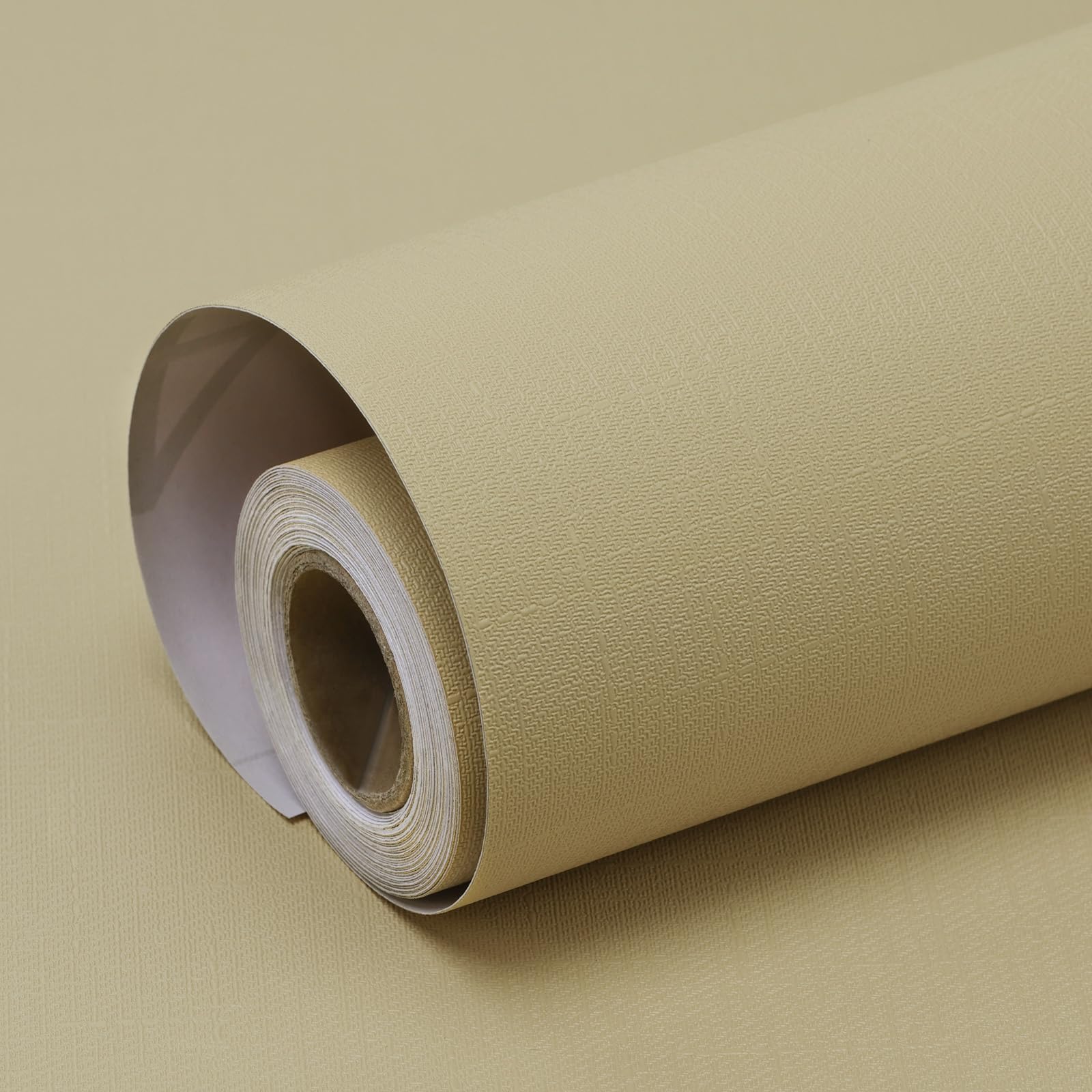 Photo 1 of Amiya Yellow Peel and Stick Wallpaper Solid Color Textured Contact Paper Pure Yellow Self Adhesive Wallpaper Matte Removable Wall Paper Decorative Walls Decal Vinyl Roll 15.7"×120"