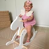 Mamabrum Wooden Rocking Horse White Classic Rocker Toy Child 1+ Year 50kg view 2