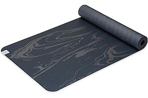 Gaiam Dry-Grip Yoga Mat - 5mm Thick Non-Slip Exercise & Fitness Mat for Standard or Hot Yoga, Pilates and Floor Workouts - Cu