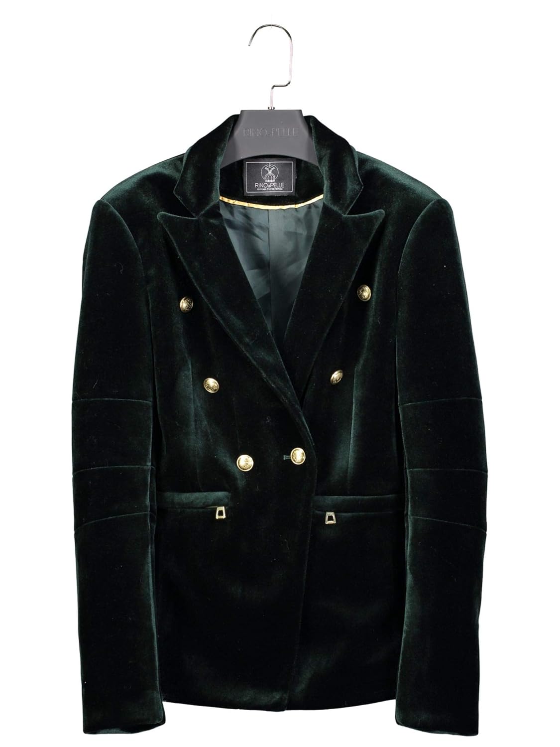 Rino & Pelle Damen Blazer Samtblazer Velvet Green Jacke Anzugstil ...