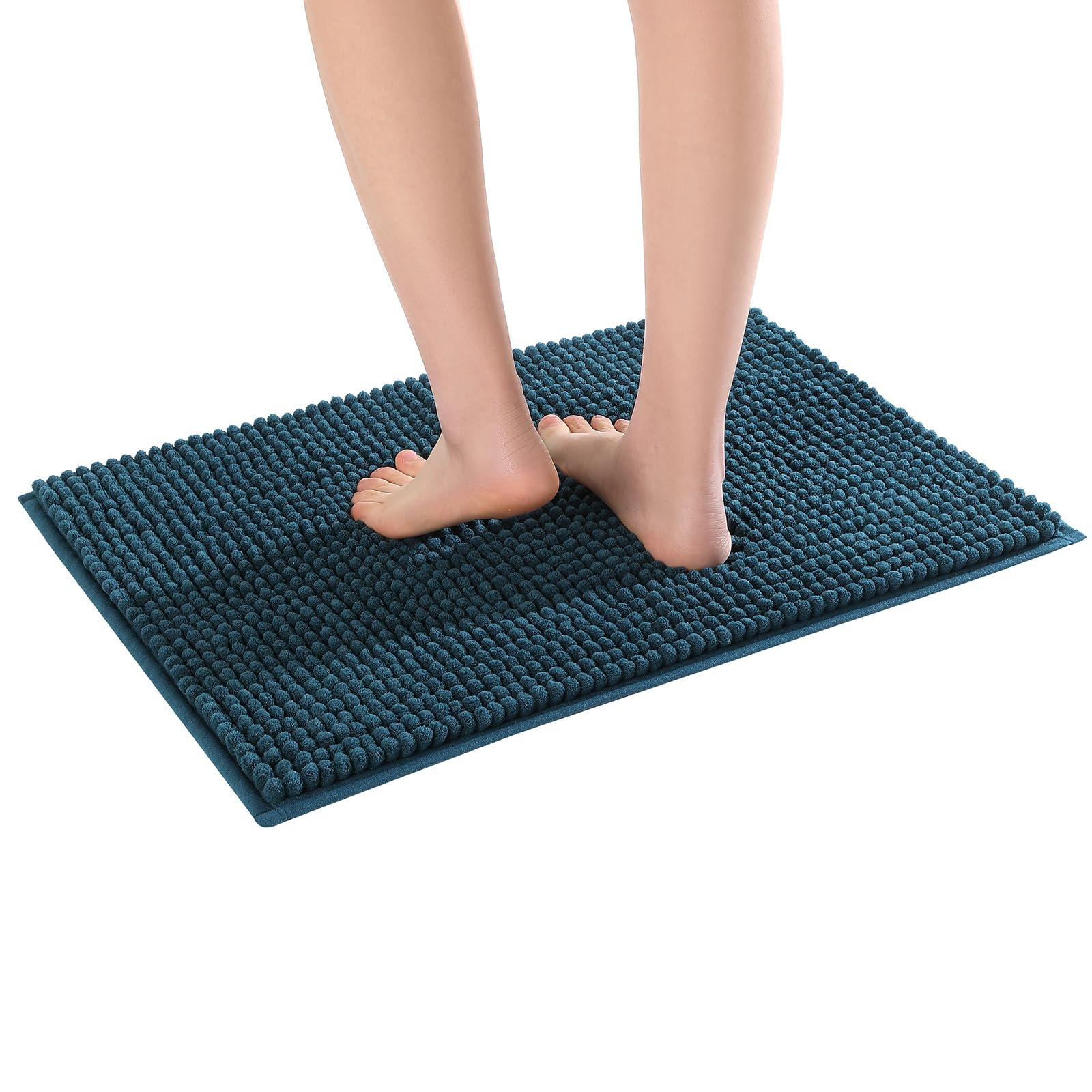 Pincy Chenille Non-slip Bath Mat - 40 x 60 cm Shaggy Microfiber Bathroom Mat - Fast Water Absorbent, Machine-washable Durable Floor Rug, Perfect for Tub, Bathroom, Room