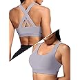 Sports Bras for Women, High Support Criss Cross Back Bras for Large Bust, High Impact Strappy Yoga Workout Bra