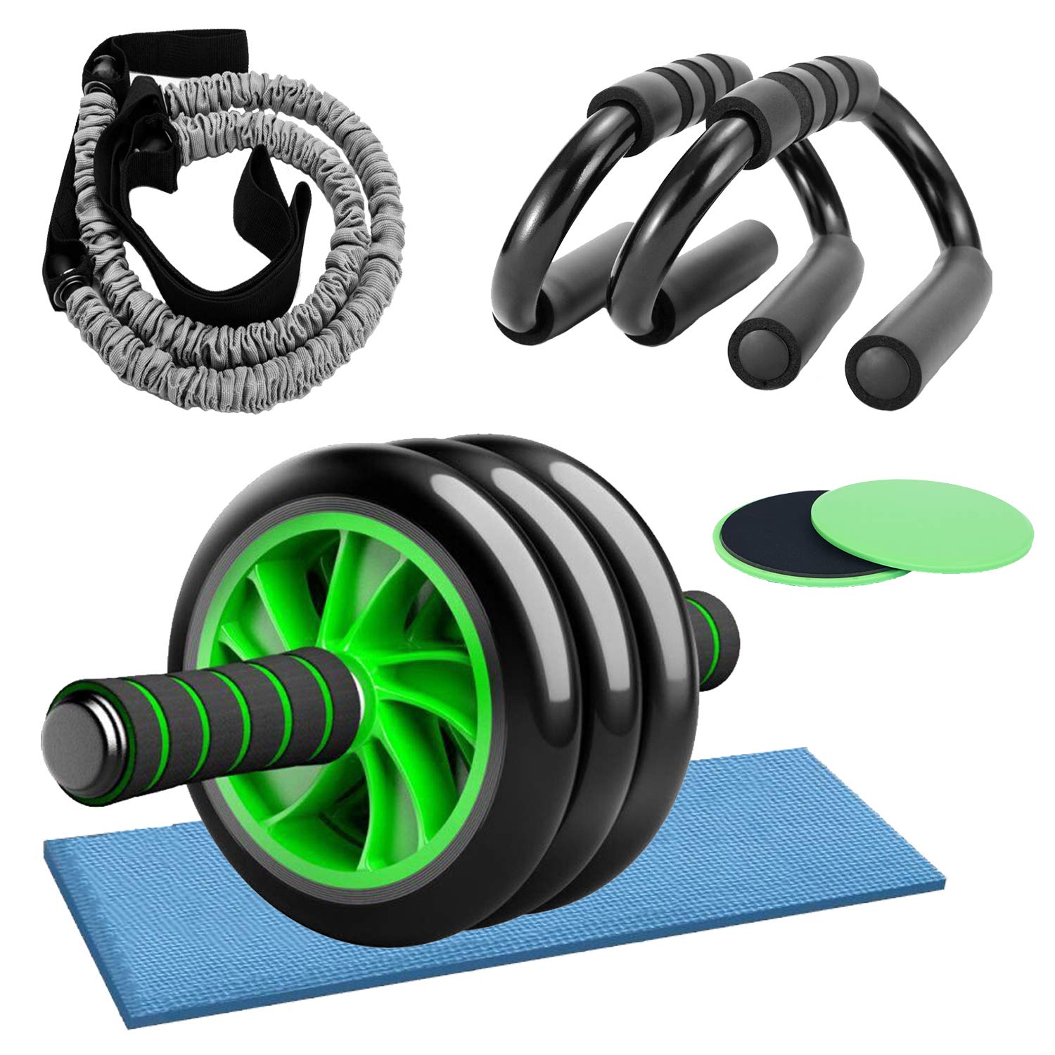 nobranded SANA Kong ab Roller kit, 5-in-1 AB Wheel Roller, with a Knee pad, Resistance Belt, Anti-Sk