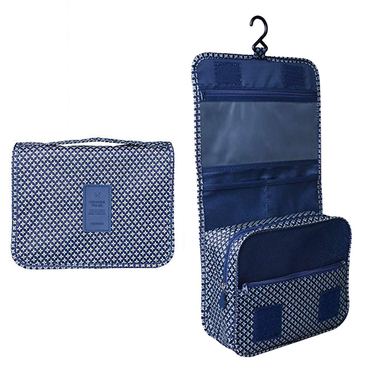 BryTravel Foldable Toiletry Bag with Hooks, Upgraded Cosmetic Bag for Travel, Large Capacity, Waterproof Cosmetic Bag, Organizer for Travel, Gym, Camping, Nave Blue Star, ordinaire, handbags organizer