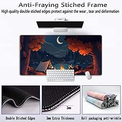 Cute Forest Desk Mat Large Mouse Pad Big Lofi