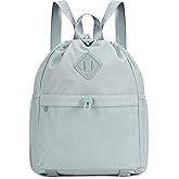 WANDF Drawstring Backpack for Women, Lightweight Gym Bag with Yoga Mat Strap, Water-Resistant String Backpack with Mesh Pocket (Grey, Patent Pending)