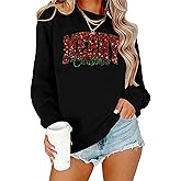 Zylkor Merry Christmas Sweatshirt for Women Christmas Vibes Sweatshirts Xmas Holiday Casual Long Sleeve Pullover Tops