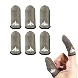 Jwh Ultra Thin Pure Silver Fiber Mobile Phone Gaming Accessories Finger Thumb Sleeves,Breathable,Silky,6 Pack Guantes para Dedos Gamer,Dedales Gamer Profesionales,Finger Gloves,for Pubg Gaming Cots