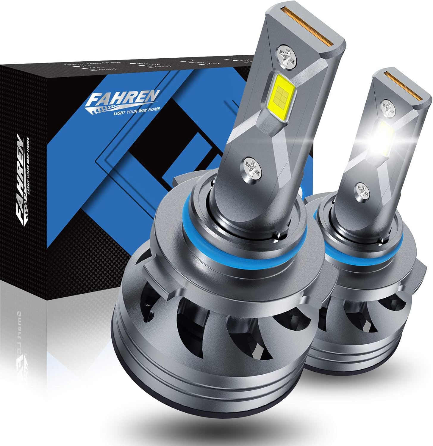 Fahren 9006/HB4 LED Headlight Bulbs, 10000LM 6500K Cool White LED Low