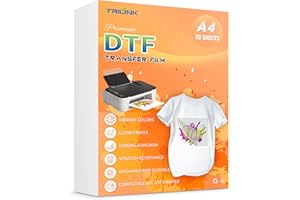 TRILINK DTF Transfer Film Paper A4 (8.5" x 11") - 20 Sheets Premium PET Direct to Film Transfer Paper for Sublimation - Works on Cotton, Polyester, and More Fabrics - Ideal for T-Shirts Printing