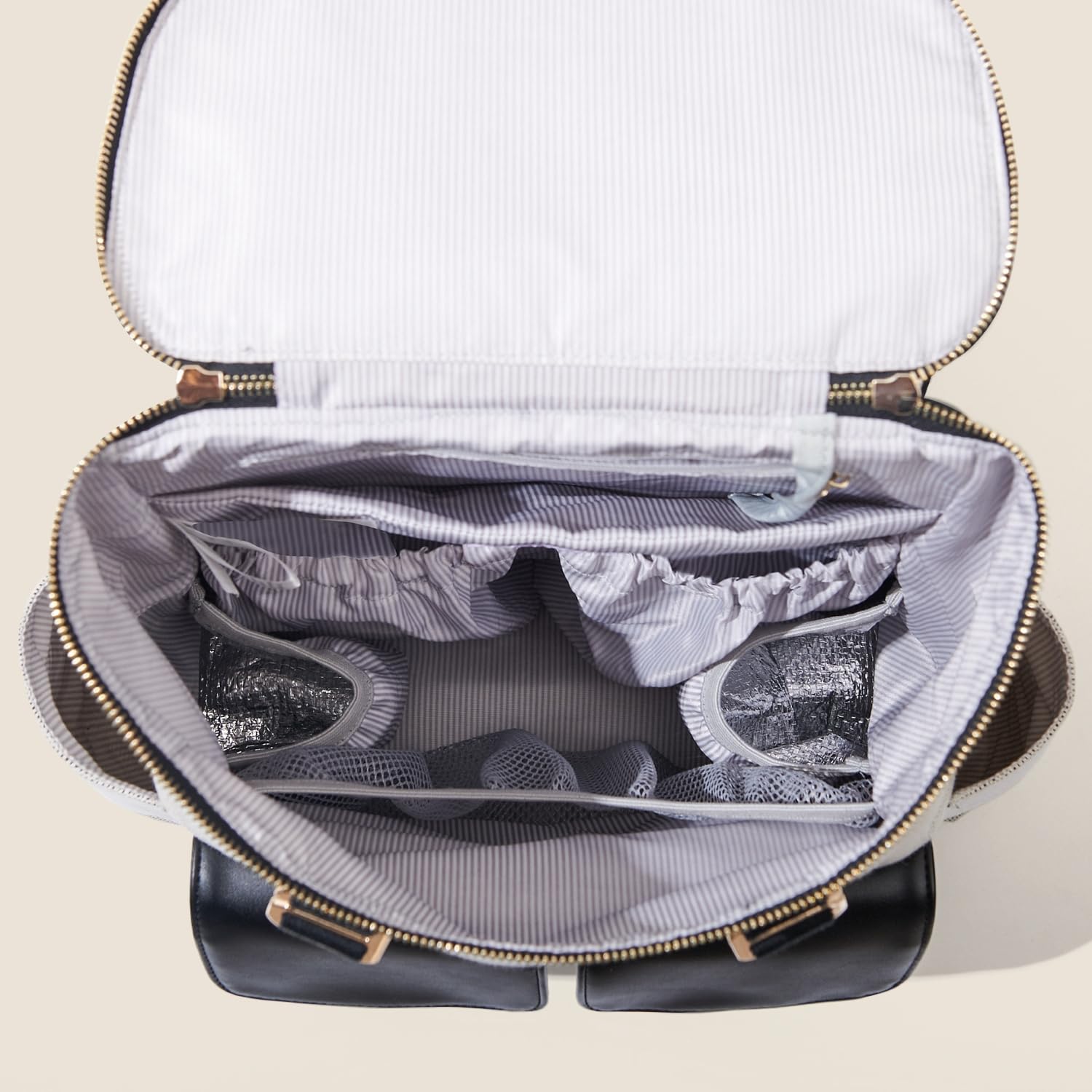 SUNVENO Diaper Bag Backpack, Large Capacity Nappy Changing Bag Featuring Bottle Pockets, Changing Pad, Stroller Clips and Comfortable Backpack Straps, Black
