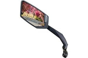 MEACHOW 2024 NEW Handlebar Bike Mirror, Scratch Resistant Glass Lens, Ultra-HD, E-bike Mirror, Bicycle Mirror, (Silver Left Side) ME-015LS