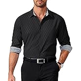 COOFANDY Men's Pattern Dress Shirt Long Sleeve Casual Button Down Formal Shirts
