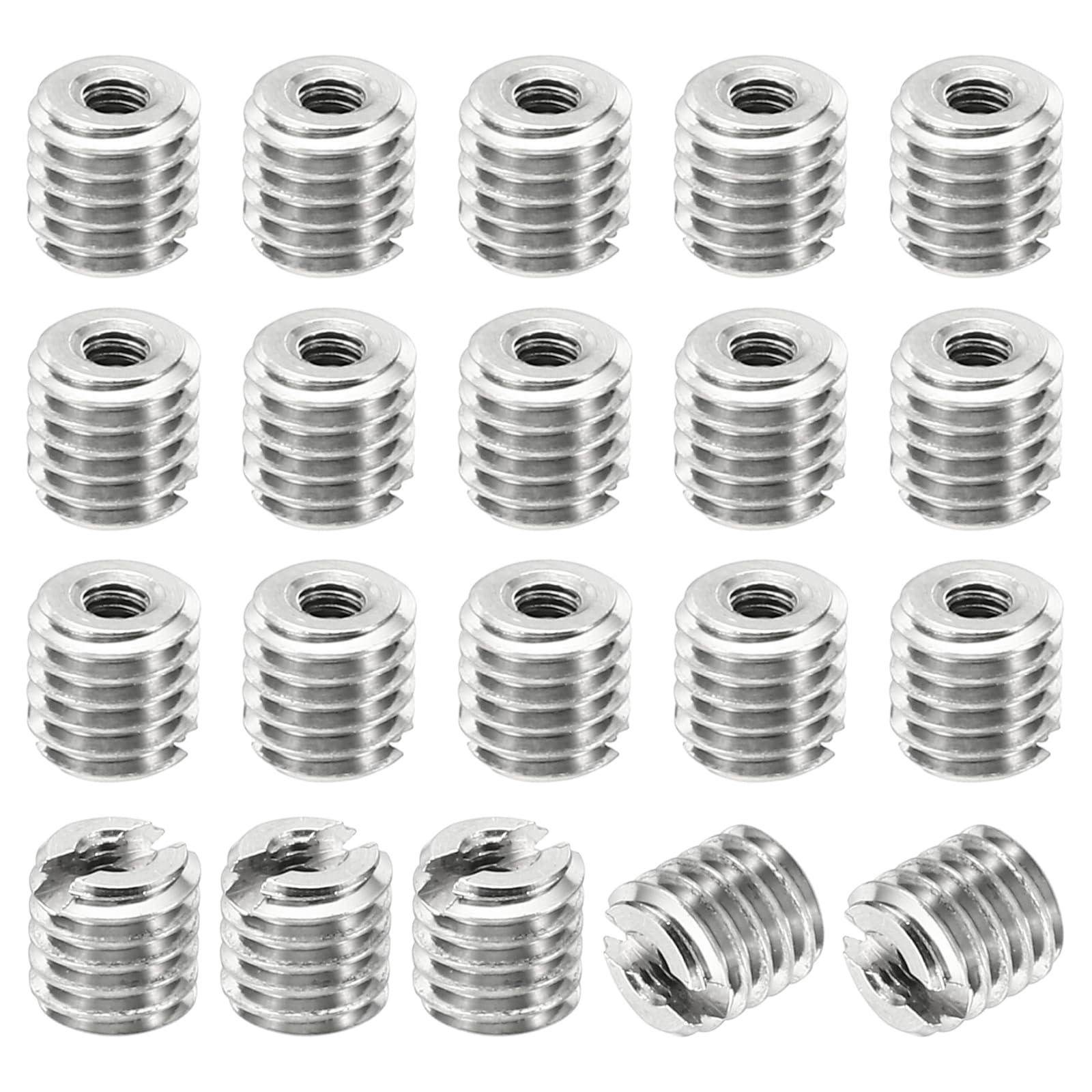 PATIKIL Thread Adapters Sleeve Reducing Nut, 20 Pcs M5x0.8 Male to M2x0.4 Female Repairing Insert Nut Screw Reducer Stainless Steel Fastener 5mm
