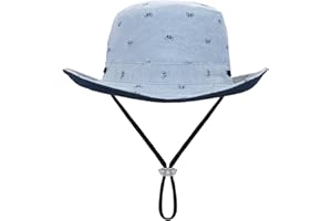 jerague Kids Toddler Baby Sun Hat for Boy Girl Summer Cotton Bucket Hats with UPF 50+ Sun Protection