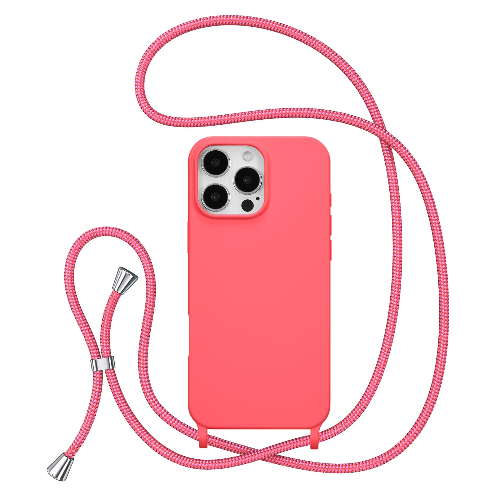 Photo 1 of ZTOFERA for iPhone 16 Pro Max Case with Strap,Crossbody Phone Case with Adjustable Neck Shoulder Lanyard,Soft Silicone Shockproof Protective Phone Cover for iPhone 16 Pro Max 6.9 inch-Hot Pink