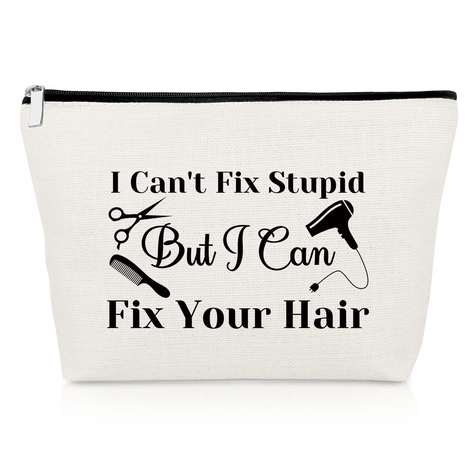 Hairdresser Gifts Hair Stylist Gifts for Women Funny Makeup Bags Hair Dresser Gift Cosmetology Graduation Gift Salon Stylist Gift Thank You Friendship Gift Cosmetic Pouch Hairdresser Retirement Gifts