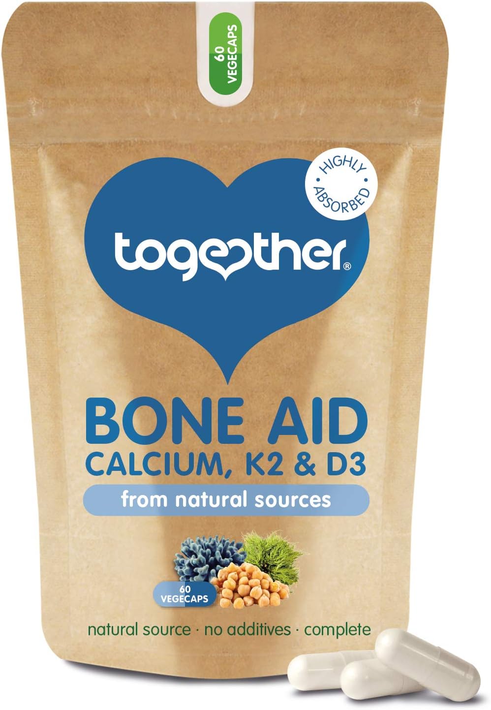 Bone Aid Together Health PlantBased Calcium & Vitamins K2 & D3