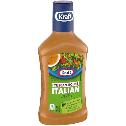 Kraft dressing house italian Water vinegar, soybean and/or canola Oil, sugar, salt, contains less than 2% of garlic, garlic (021000646036)