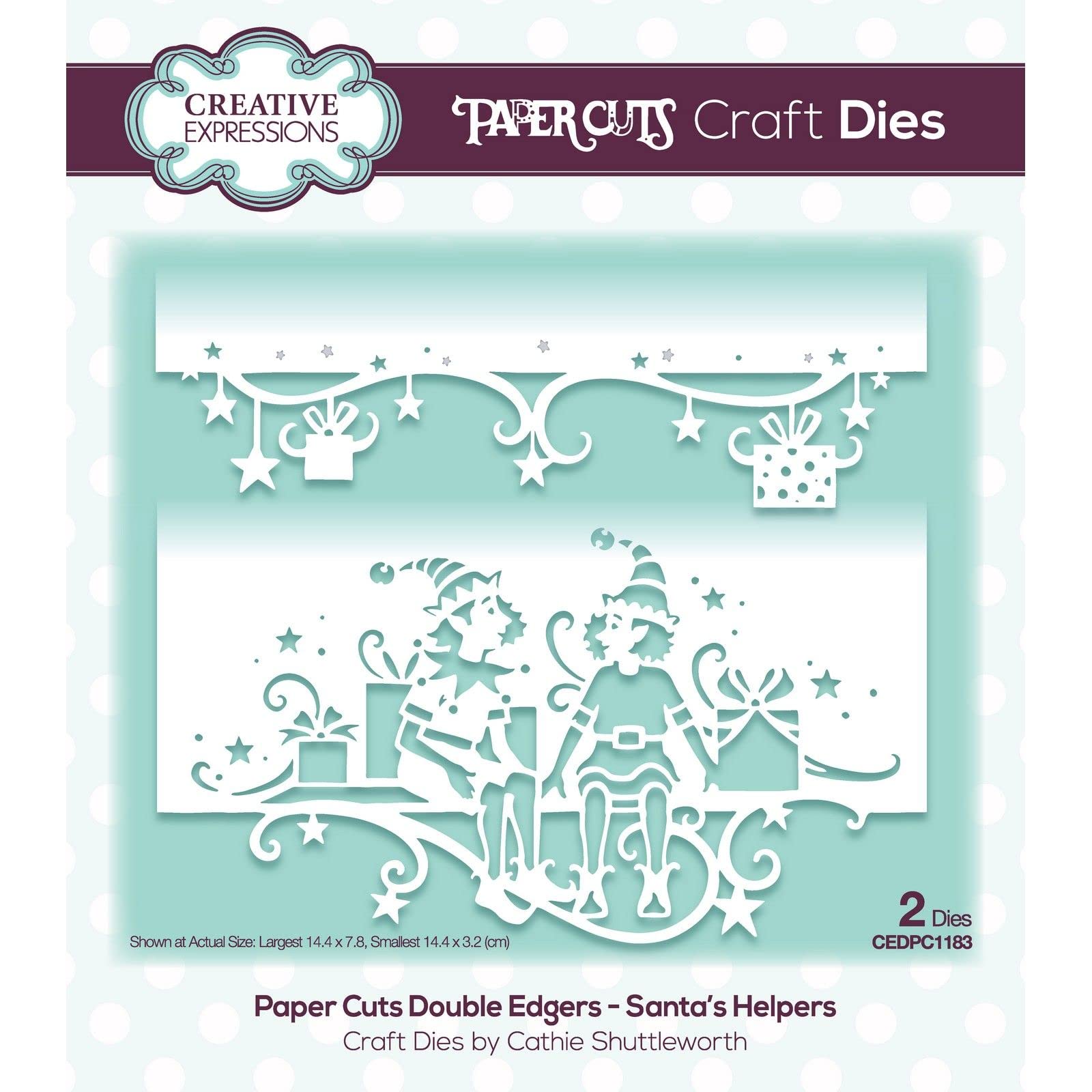 Creative Expressions Paper Cuts-Santa's Helpers-Double Edger Craft Die, Metal, Largest 14.4 x 7.8 cm, CEDPC1183