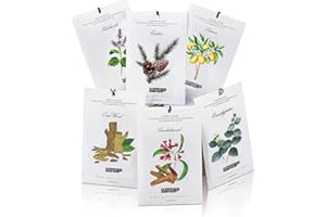 MYARO 12 Pcs Scented Sachets for Drawer and Closet, Long-Lasting Air Freshener Sachets Bag, Closet Deodorizer Potpourri Bags, 6 Fresh Scents - Cedar, Sandalwood, Lemon, Eucalyptus, Patchouli, Oud Wood
