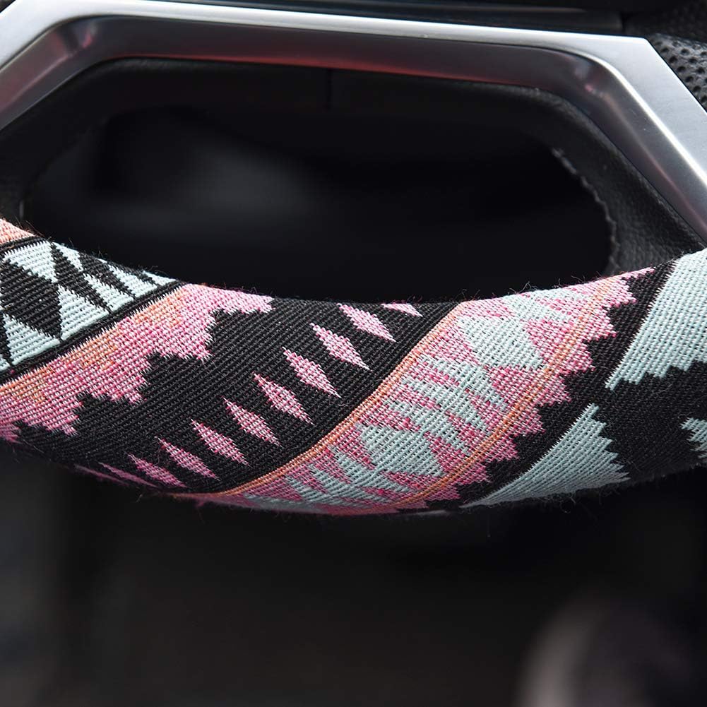 Valleycomfy Boho Universal 15 inch Steering Wheel Covers with Cloth for Women: Automotive