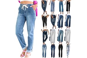 YUTANRAL Womens Jeans/Sweatpants 2024 Lounge Baggy Wide Leg Pants Fashion High Waisted Joggers Y2k Clothes