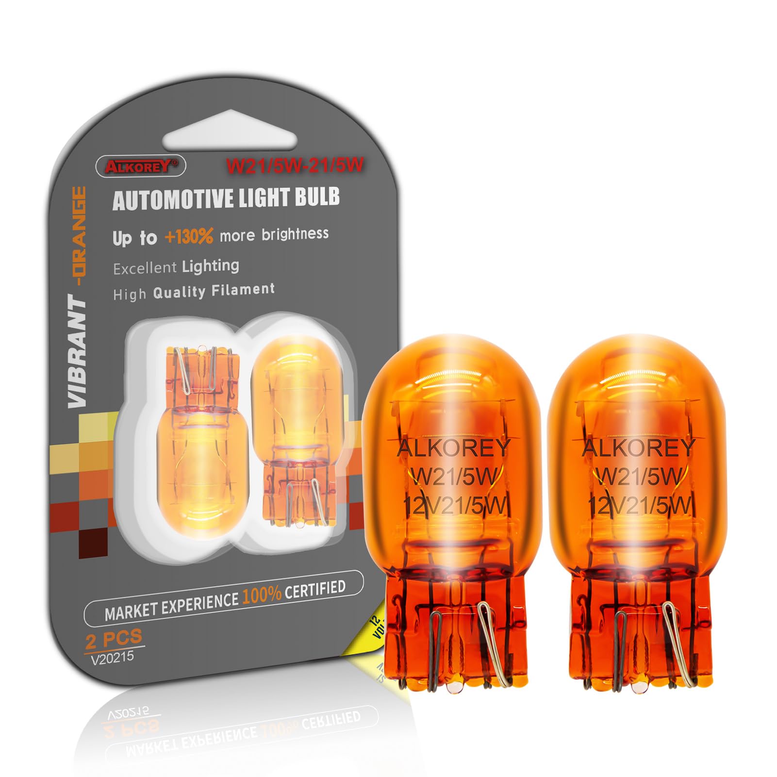 Photo 1 of ALKOREY-T20 W21/5W 7443 Turn Signal Bulbs,2100K Amber 12V 21/5W Automotive Light Bulb,Car Mini Lamps,Ideal for Parking,2 Pack