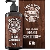 Viking Revolution Beard Conditioner - Sandalwood - 17 oz | Formulated with Argan &amp; Jojoba Oils - Softens &amp; Strengthens Beard - Sandalwood Scent